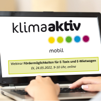 klimaaktiv mobil Webinar zum Thema Förderungen für E-Taxis | E-Mietwagen